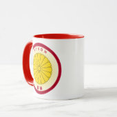 Japans imperialer Siegel Emblem Circle Form Tasse (Vorderseite Links)