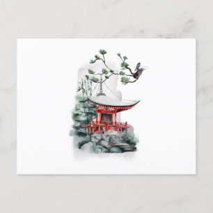Japans natürliche Schönheit mit Kiefern Postkarte