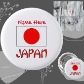 Japans und Japans Flaggen - Rote Personalisierung Button