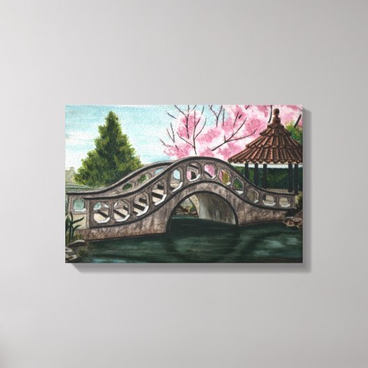 Japenese Garden Stretched Canvas Print Leinwanddruck (Vorderseite)