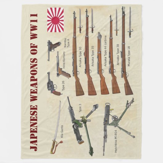 JAPENESISCHE WAFFEN DES Zweiten Weltkriegs Fleecedecke (Vorderseite)