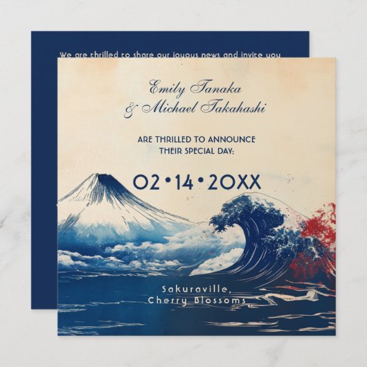 Japonesque Harmonie mit Fuji Save The Date (Vorne/Hinten)