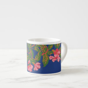 Japonica Blume rosa auf Deep Blue Espressotasse