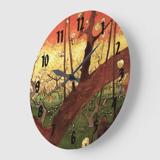 Japonismus: Blühender Pflaumenbaum von Vincent van Große Wanduhr (Winkel)