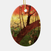 Japonismus: Blühender Pflaumenbaum von Vincent van Keramik Ornament (Hinten)