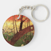 Japonismus: Blühender Pflaumenbaum von Vincent van Schlüsselanhänger (Rückseite)