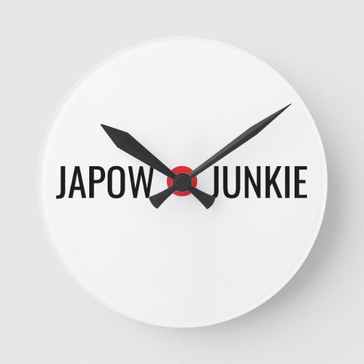 Japow Junkie Runde Wanduhr (Vorderseite)