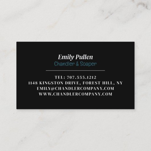 Jar Candle, Candle & Soap Maker Visitenkarte (Rückseite)