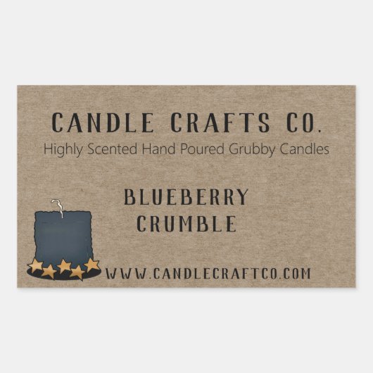 Jar Candle Country Custom Scent Business Label Rechteckiger Aufkleber (Vorderseite)