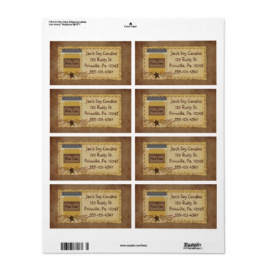 Jar Candle Custom Scent Business Label (Vorne)