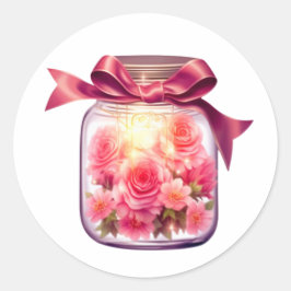jar cliparts pink Blume Runder Aufkleber