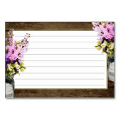 Jar Delpheniums Rustikale Rezept-Karte Tischnummer (Rückseite)