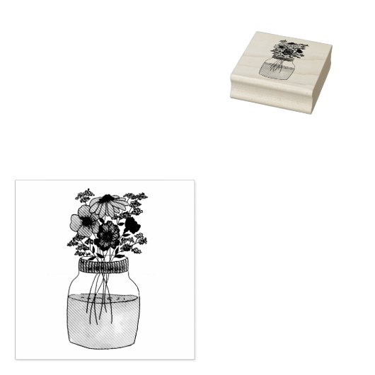 Jar der Blume Gummistempel (Stempel)