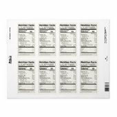 Jar der Jelly Nutrition Facts Label mit halber Pin (Vorne)