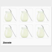 Jar des natürlichen Jogurt Quadratischer Aufkleber (Blatt)