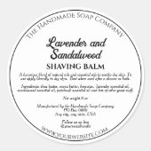 JAR-Etikett mit Inhaltsstoffen für weiße Kosmetika Runder Aufkleber (Vorderseite)