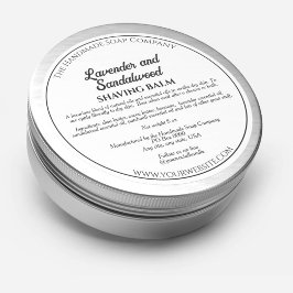 JAR-Etikett mit Inhaltsstoffen für weiße Kosmetika Runder Aufkleber