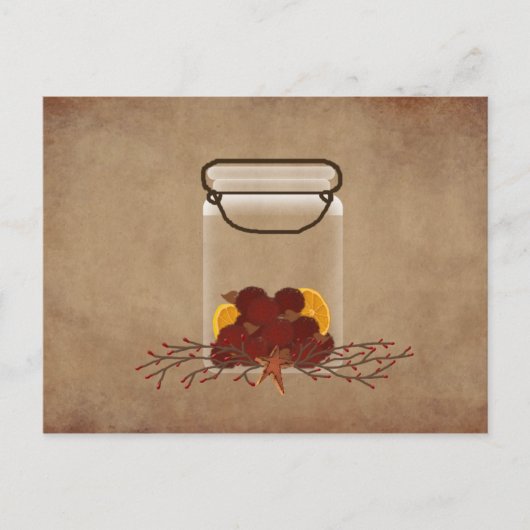 Jar Fixins Rezept Card Postkarte (Vorderseite)