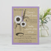 Jar Floral und Polka Dots Brautparty Einladung (Stehend Vorderseite)