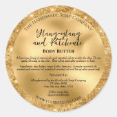 JAR-Label für Goldfolie und Glitzer Runder Aufkleber (Vorderseite)