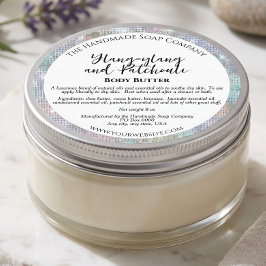 JAR-Label für Holografischer Glitzer-Grenzkosmetik Runder Aufkleber