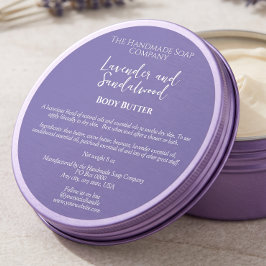 JAR-Label für Minimalistische Lila Kosmetik Runder Aufkleber