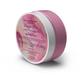 JAR-Label für rosa und goldene Marmorkosmetik Runder Aufkleber