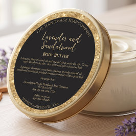 JAR-Label für Schwarz-Glitzer-Kosmetik Runder Aufkleber
