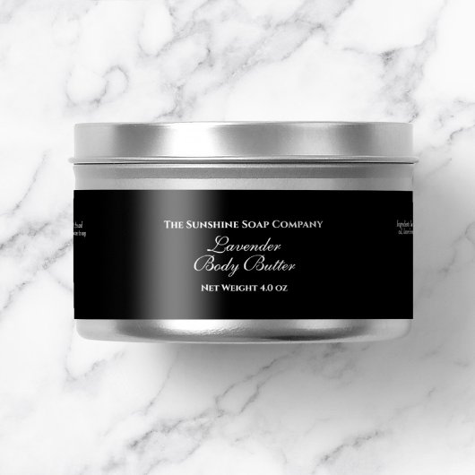 JAR-Label für Schwarze Kosmetik Rundum-Adressaufkleber