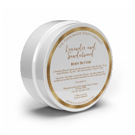 JAR-Label mit Zutaten für weiße und goldene Kosmet Runder Aufkleber