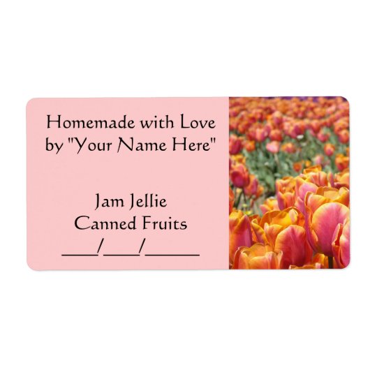 Jar Labels Tulip Blume Jam Jellie Frucht Jars (Vorne)