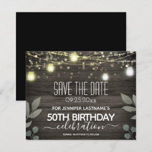 Jar Light 50. Geburtstag Save the Date Budget