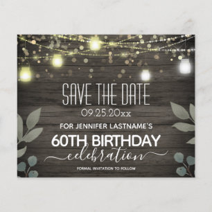 Jar Light 60. Geburtstag Save the Date Budget