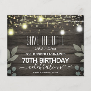 Jar Light 70. Geburtstag Save the Date Budget