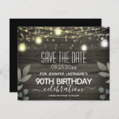 Jar Light 90. Geburtstag Save the Date Budget (Vorne/Hinten)