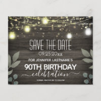 Jar Light 90. Geburtstag Save the Date Budget