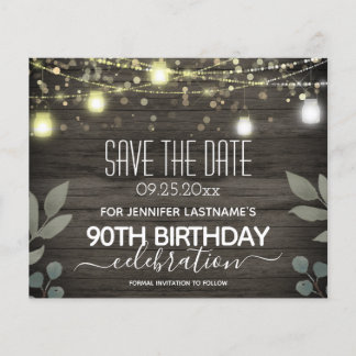 Jar Light 90. Geburtstag Save the Date Budget