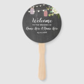 Jar Lights Floral Chalk Jars Wedding Program Fan Fächer (Vorderseite)