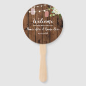 Jar Lights Floral Wood Jars Wedding Program Fan Fächer (Vorderseite)