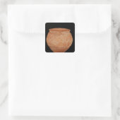 Jar mit überlappenden Maßstäben dekoriert Quadratischer Aufkleber (Tasche)