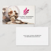 Jar of Coins | Logo für Finanzdiagramm-Wachstum Visitenkarte (Vorne/Hinten)