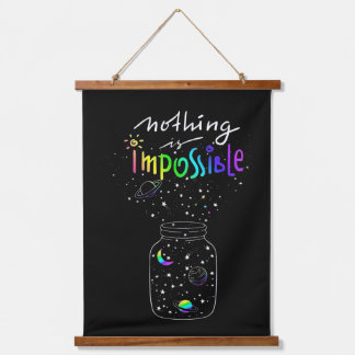 Jar of Dreams: Rainbow Wood Topped Wall Tapestry Wandteppich Mit Holzrahmen