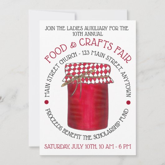 Jar of Jelly Jam Food Craft Festival Einladung (Vorderseite)