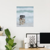 Jar of Seashells am Strand | Florida Poster (Heimbüro)