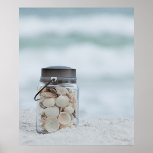 Jar of Seashells am Strand | Florida Poster (Vorne)