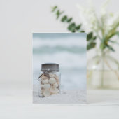 Jar of Seashells am Strand | Florida Postkarte (Stehend Vorderseite)