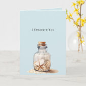Jar of Shells Treasure You Karte (Gelbe Blume)