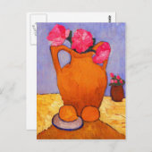jar, peonies and Oranges by Modersohn Postkarte (Vorne/Hinten)