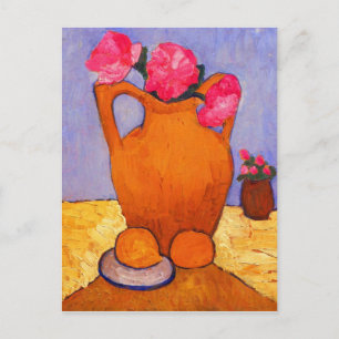 jar, peonies and Oranges by Modersohn Postkarte