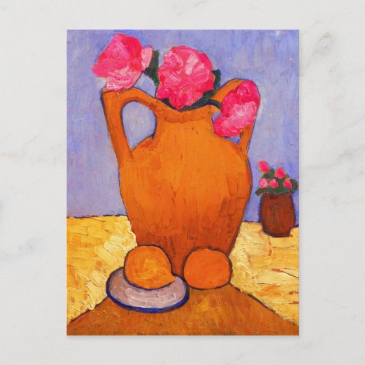 jar, peonies and Oranges by Modersohn Postkarte (Vorderseite)